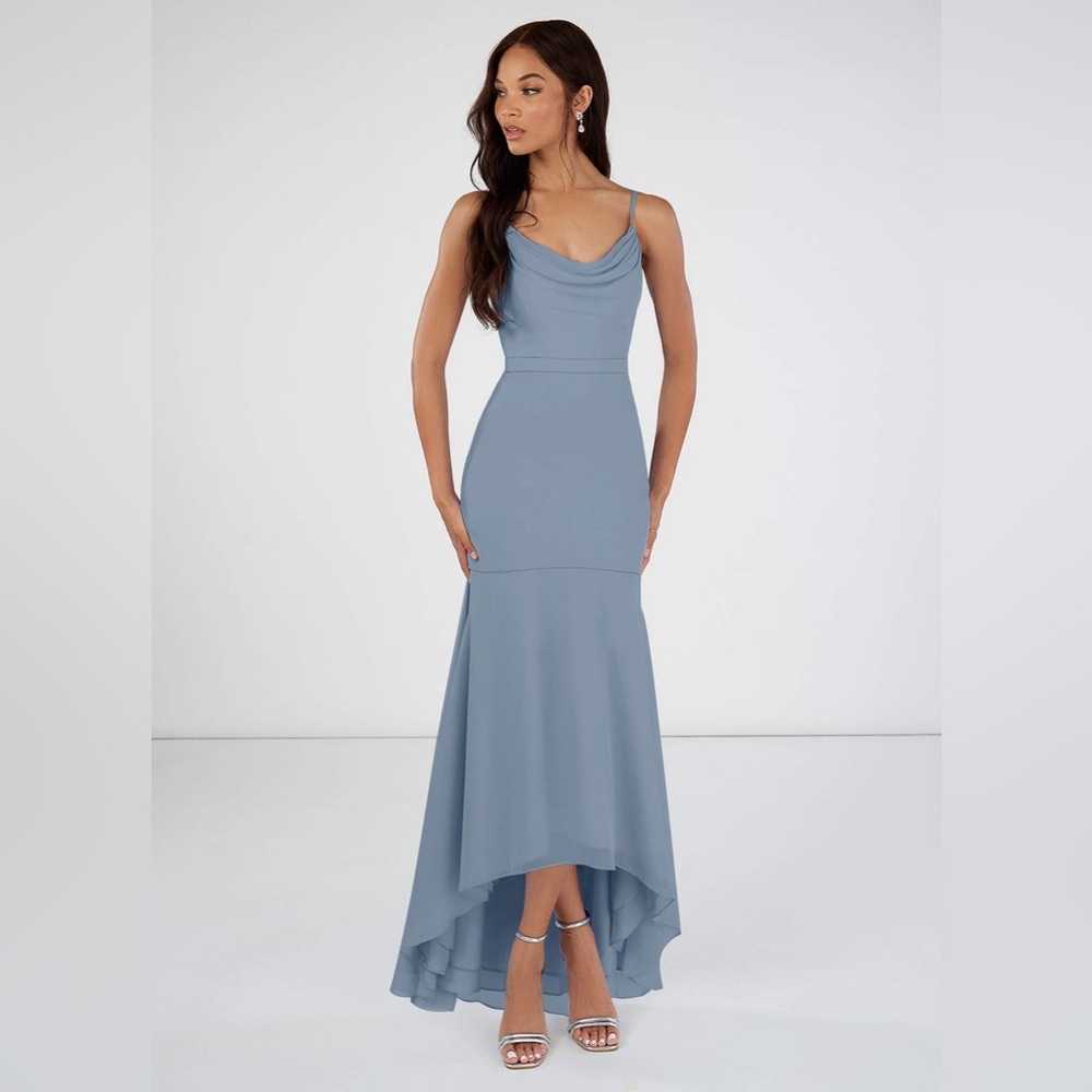 Azazie Summer Cowlneck Chiffon Dress NWT